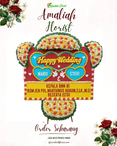 Karangan Papan Bunga Pernikahan di Derik